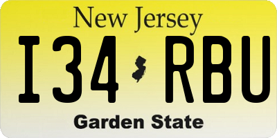 NJ license plate I34RBU