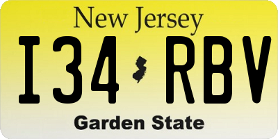 NJ license plate I34RBV