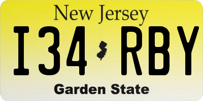 NJ license plate I34RBY