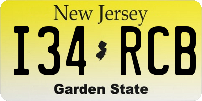 NJ license plate I34RCB