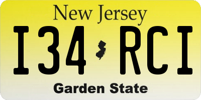 NJ license plate I34RCI