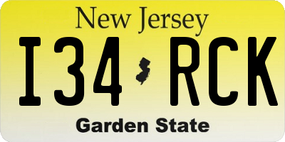 NJ license plate I34RCK