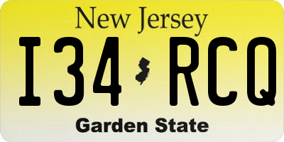 NJ license plate I34RCQ