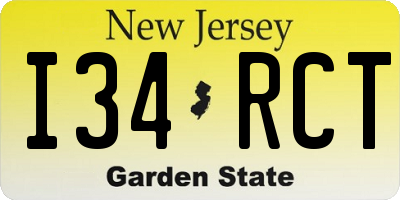 NJ license plate I34RCT
