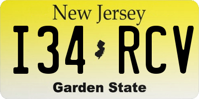 NJ license plate I34RCV