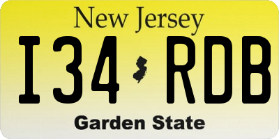 NJ license plate I34RDB
