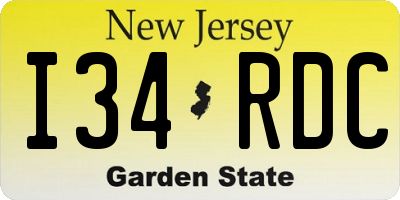 NJ license plate I34RDC