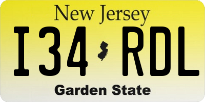 NJ license plate I34RDL