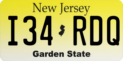 NJ license plate I34RDQ