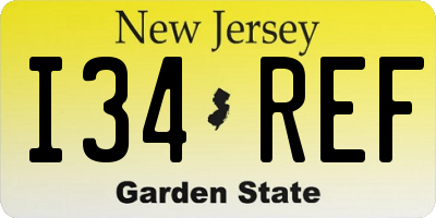 NJ license plate I34REF