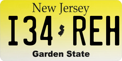 NJ license plate I34REH