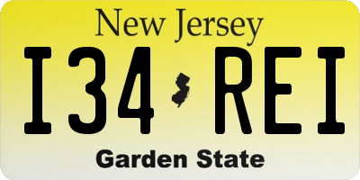 NJ license plate I34REI