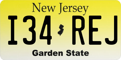 NJ license plate I34REJ
