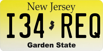 NJ license plate I34REQ