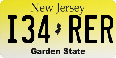 NJ license plate I34RER