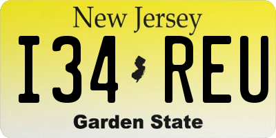 NJ license plate I34REU