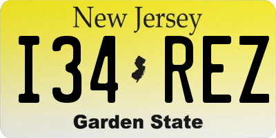 NJ license plate I34REZ