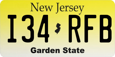 NJ license plate I34RFB