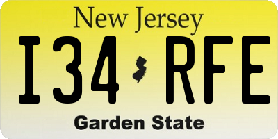 NJ license plate I34RFE