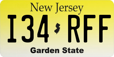 NJ license plate I34RFF