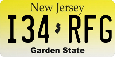 NJ license plate I34RFG