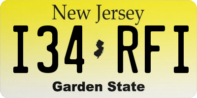 NJ license plate I34RFI
