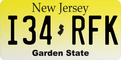 NJ license plate I34RFK