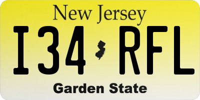 NJ license plate I34RFL