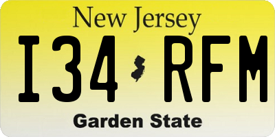 NJ license plate I34RFM