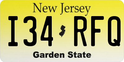 NJ license plate I34RFQ