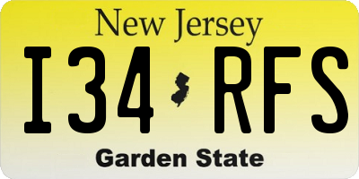 NJ license plate I34RFS