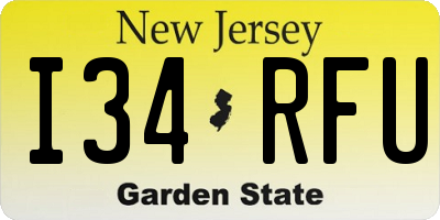 NJ license plate I34RFU