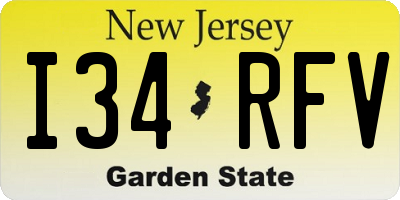 NJ license plate I34RFV