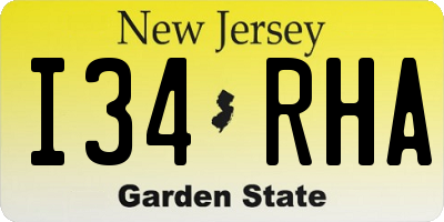 NJ license plate I34RHA