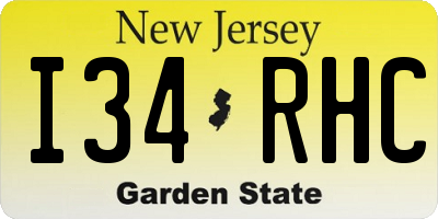 NJ license plate I34RHC