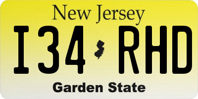 NJ license plate I34RHD