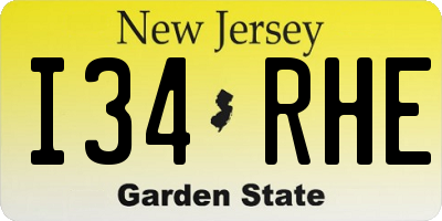 NJ license plate I34RHE