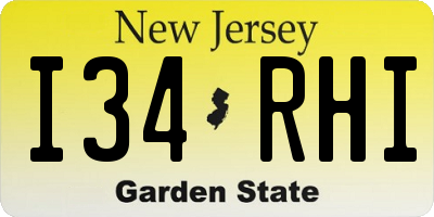 NJ license plate I34RHI