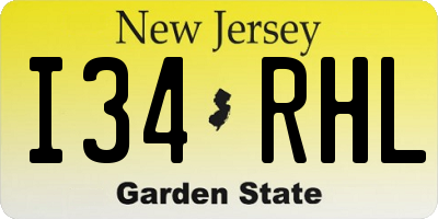 NJ license plate I34RHL