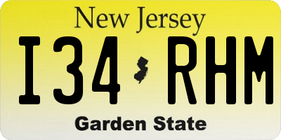 NJ license plate I34RHM
