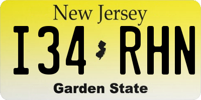 NJ license plate I34RHN