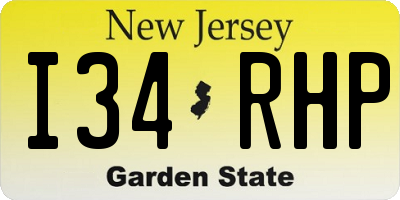 NJ license plate I34RHP