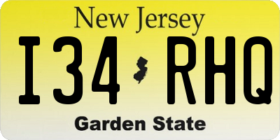 NJ license plate I34RHQ