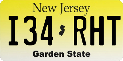 NJ license plate I34RHT