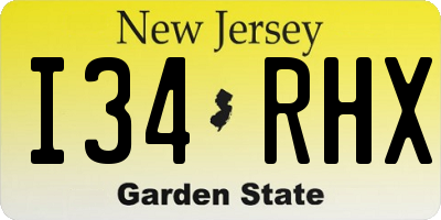 NJ license plate I34RHX