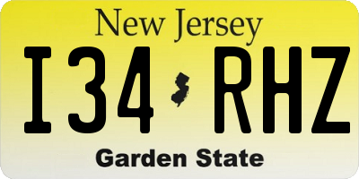 NJ license plate I34RHZ