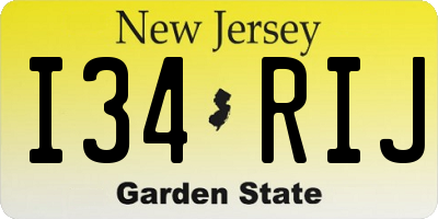 NJ license plate I34RIJ
