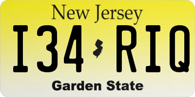 NJ license plate I34RIQ