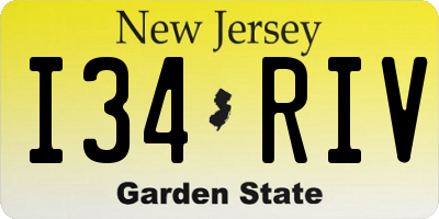 NJ license plate I34RIV