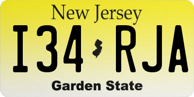 NJ license plate I34RJA